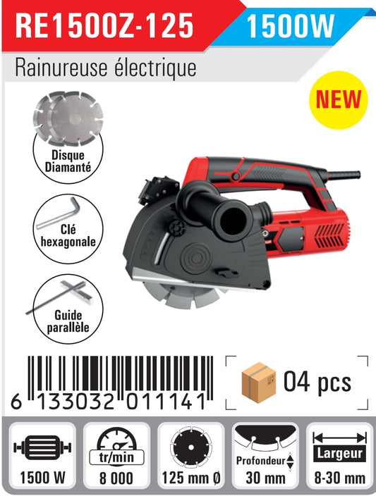 Rainureuse électrique 1500W 125mm 4 PCS